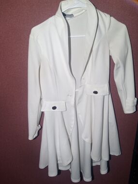Women’s White Asymmetrical Blazer Dress